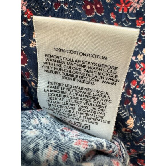 Express Mens Button Up Long Sleeve Slim Fit Shirt Size L Blue Floral Lightweight - Picture 5 of 10